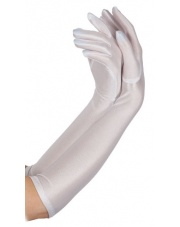 Białe rękawiczki gładkie