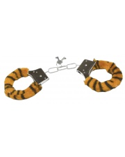 Kajdanki metalowe z futerkiem - Tygrys